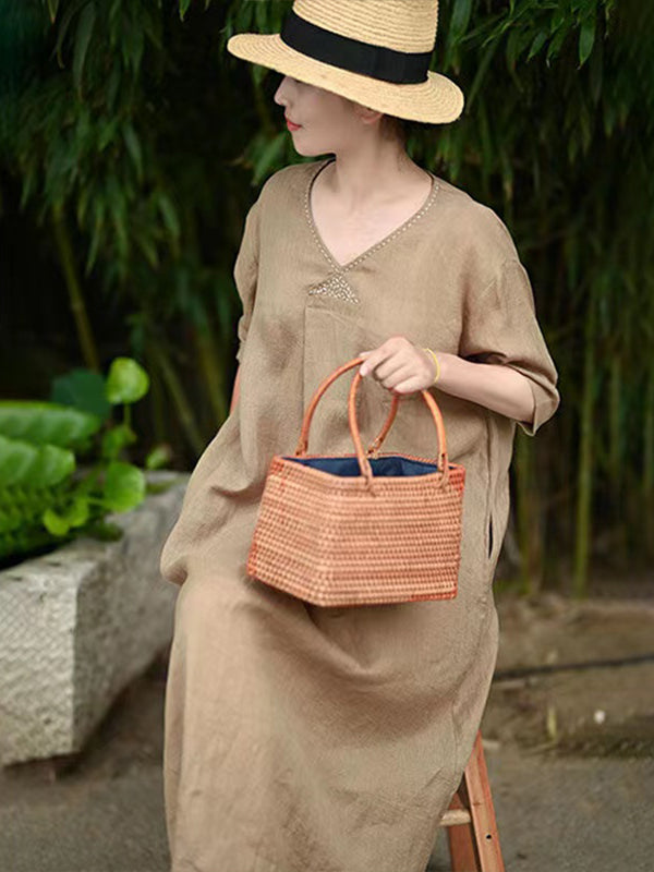 New Temperament Casual Loose V-Neck Dress