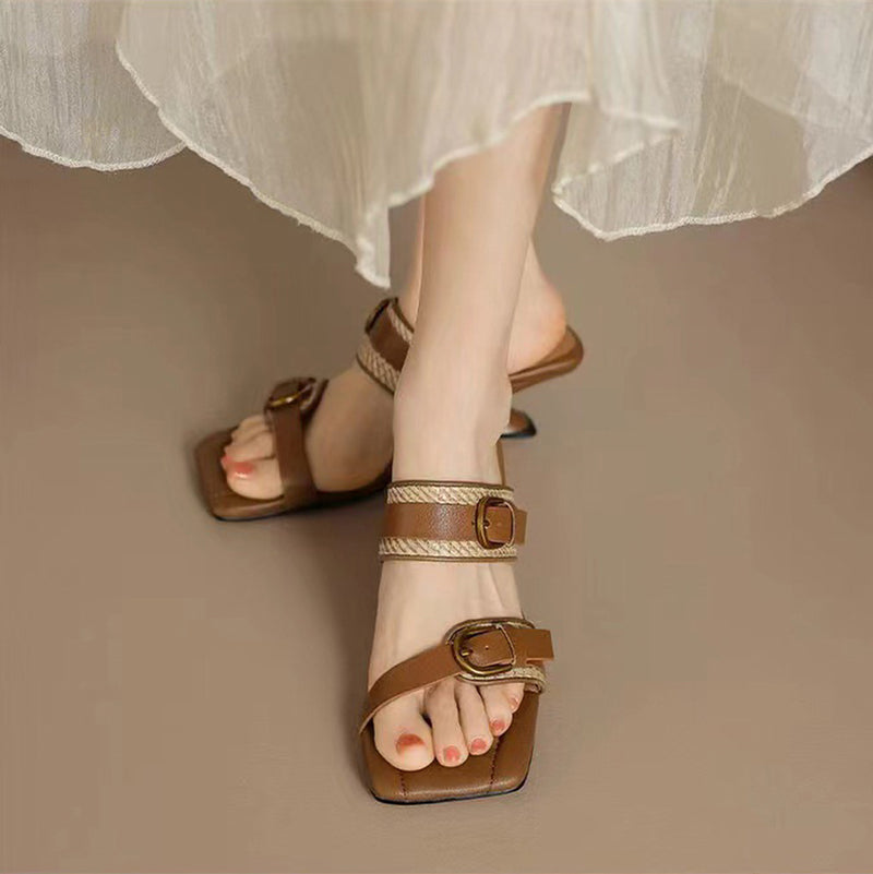 New Elegant Woven Wedge High Heels