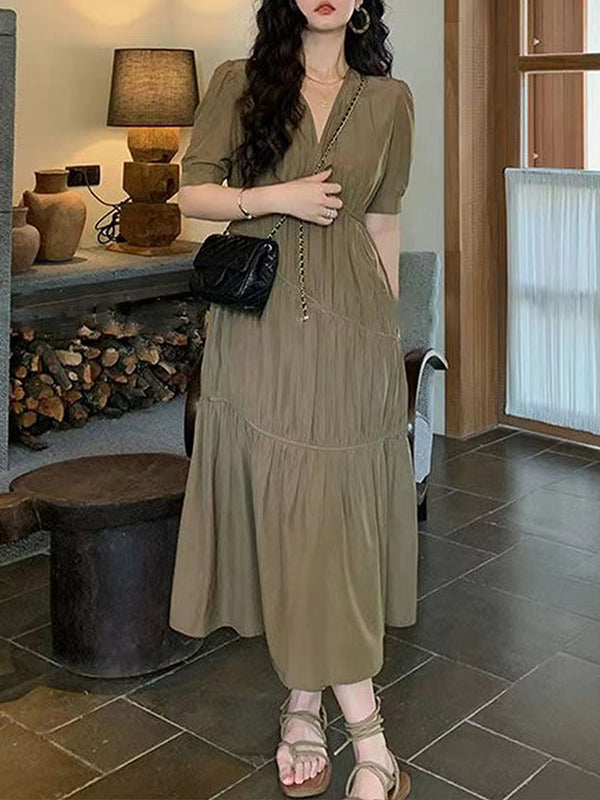 Temperament Casual Loose V-Neck Dress