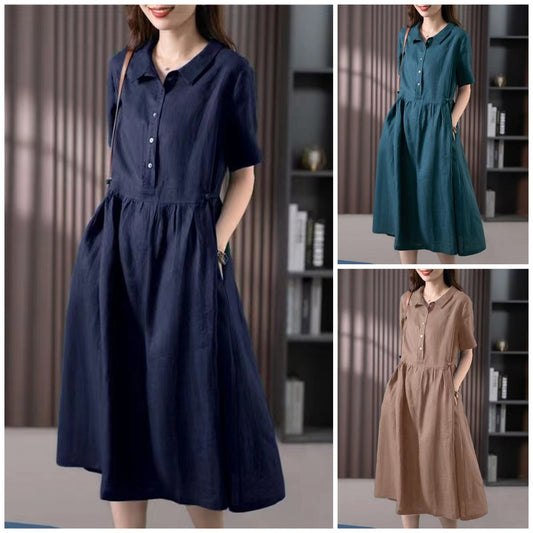 New Women Temperament Comfortable Cotton Dress