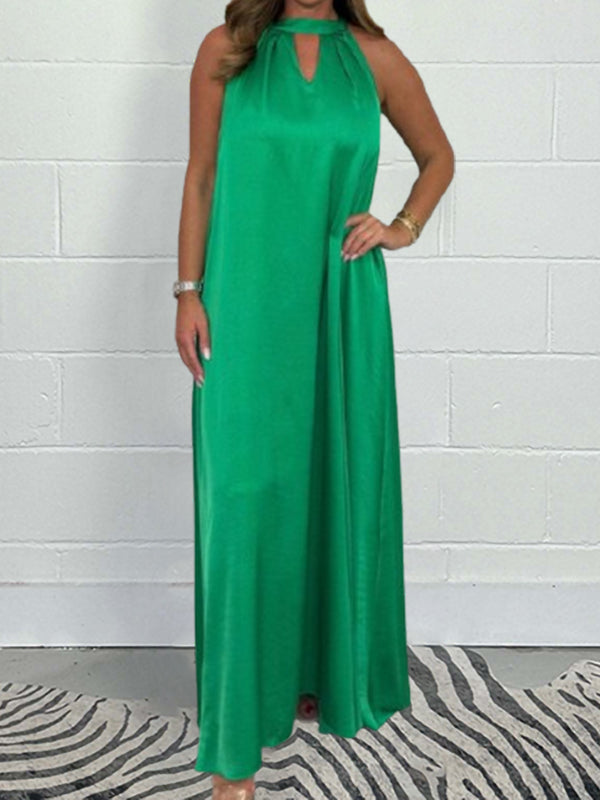 New Elegant High Neck Lace Up Women's Dress