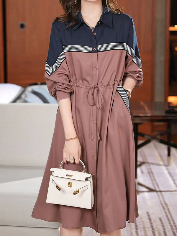 New Plus Size Long Sleeve Casual Dress