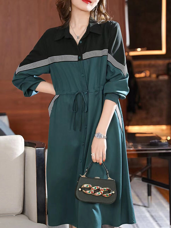 New Plus Size Long Sleeve Casual Dress