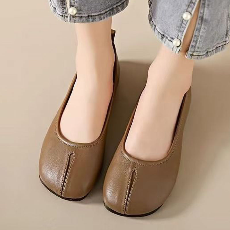 Retro Soft Sole Slip-On Ladies Leather Shoes