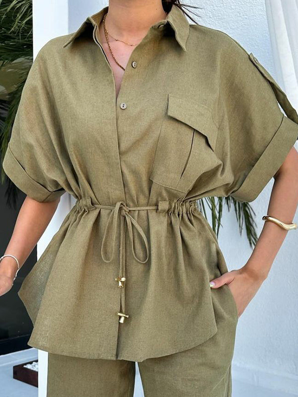 New Fashion Casual Drawstring Pocket Jacket