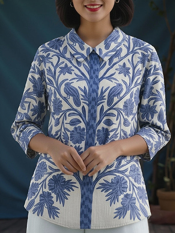 Blue Forest Print Women's Top and Dress