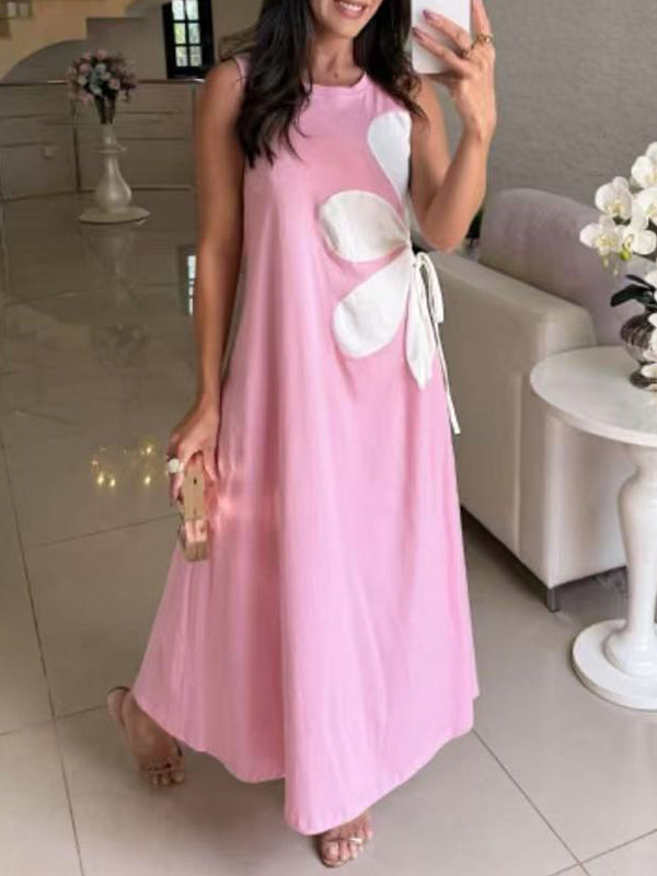 Fashion Print Comfort Sleeveless Round Neck Dress