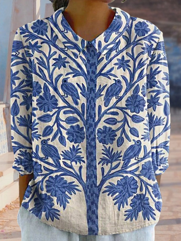New Blue Forest Print Women's Top and Dress