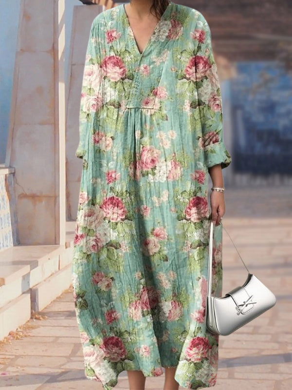 green dress with red flowers Still the One Emerald Green Floral Print Satin Maxi Dress