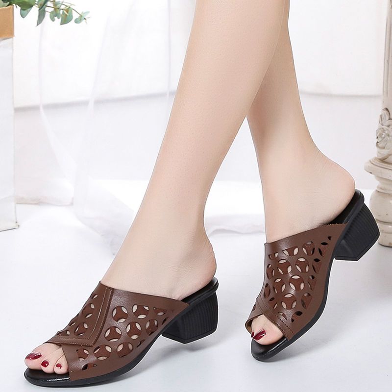 Elegant Hollow Fish Mouth Women'S Shoes