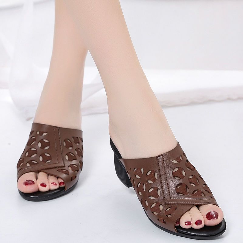Elegant Hollow Fish Mouth Women'S Shoes