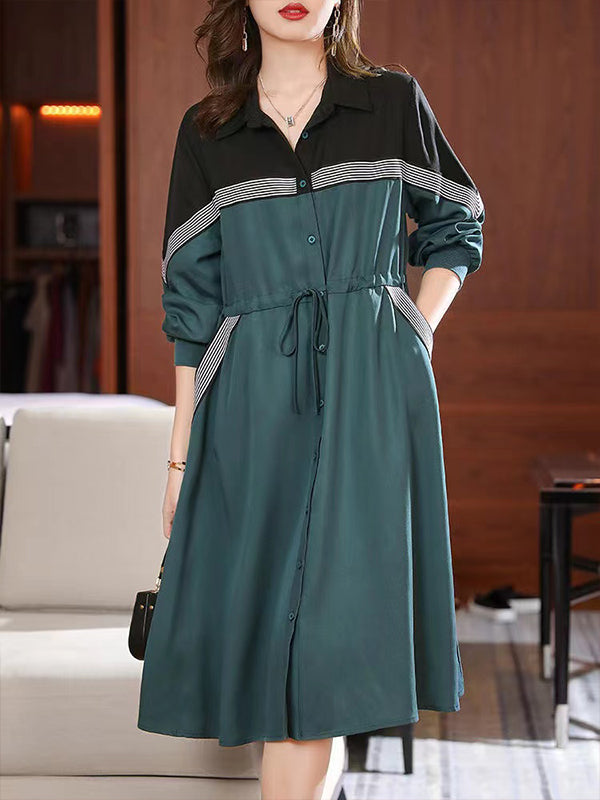 New Plus Size Long Sleeve Casual Dress