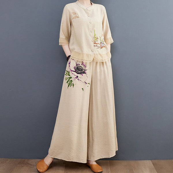 New Embroidery Ladies' Elegant Two-Piece Suit