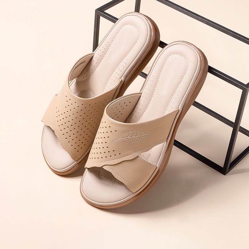 Floral Embellished Flat Non-Slip Slippers