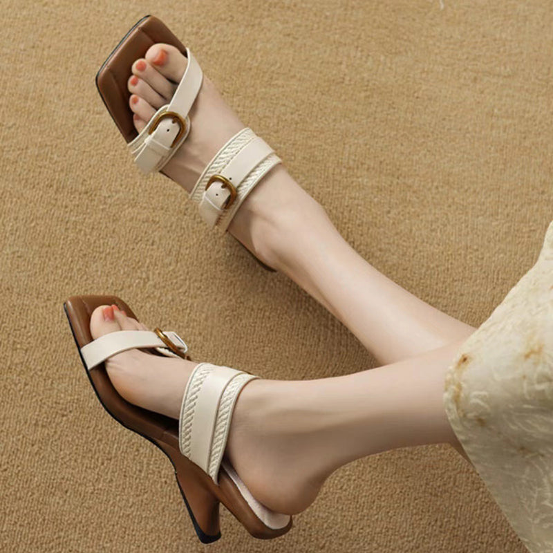 New Elegant Woven Wedge High Heels