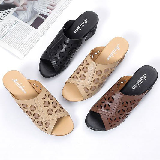 Elegant Hollow Fish Mouth Women'S Shoes