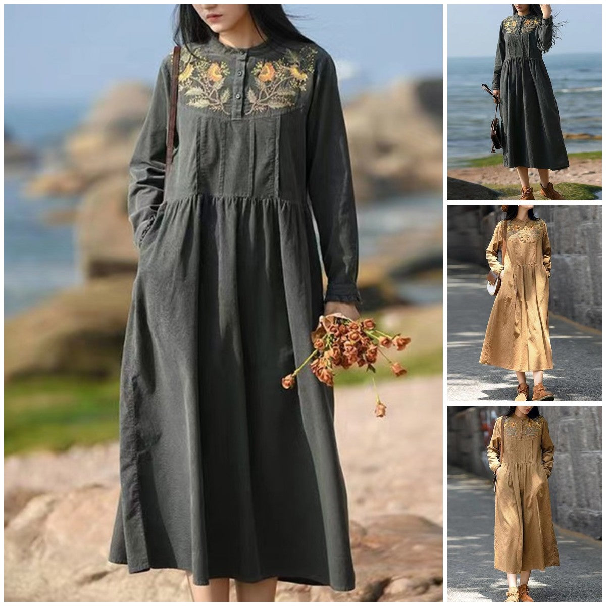 New Vintage Embroidered Loose Dress