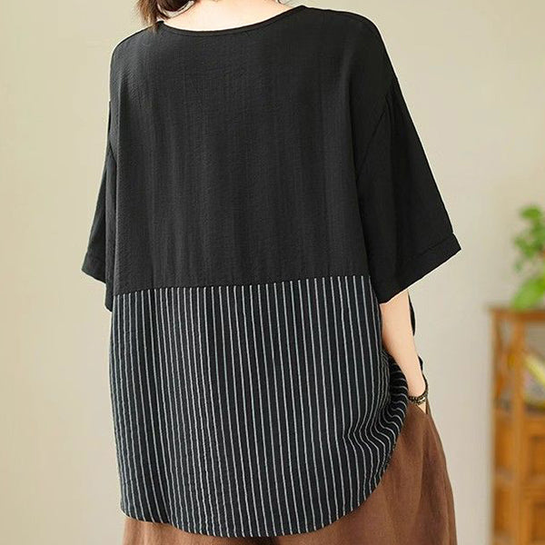 New Fashion Striped Splicing Top