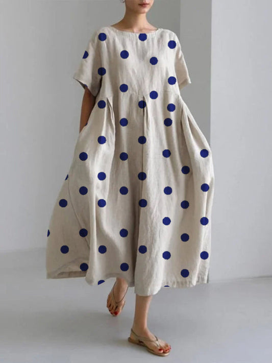 Zebra Spotted Women's Linen and Cotton Dress