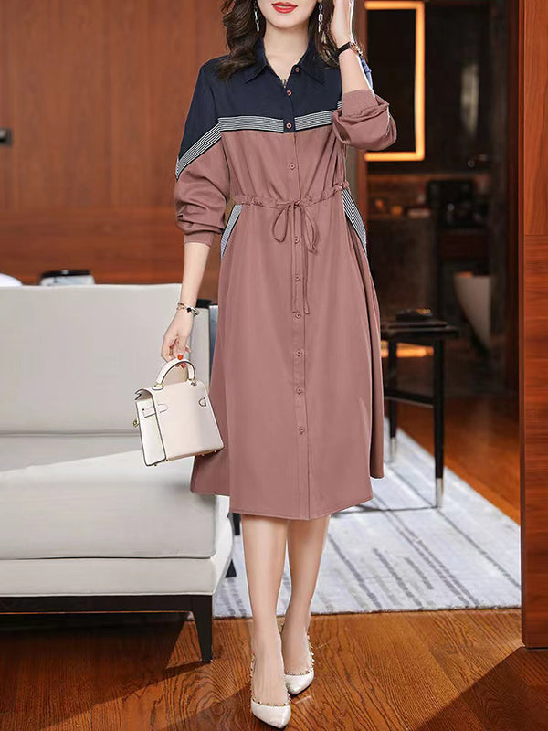 New Plus Size Long Sleeve Casual Dress