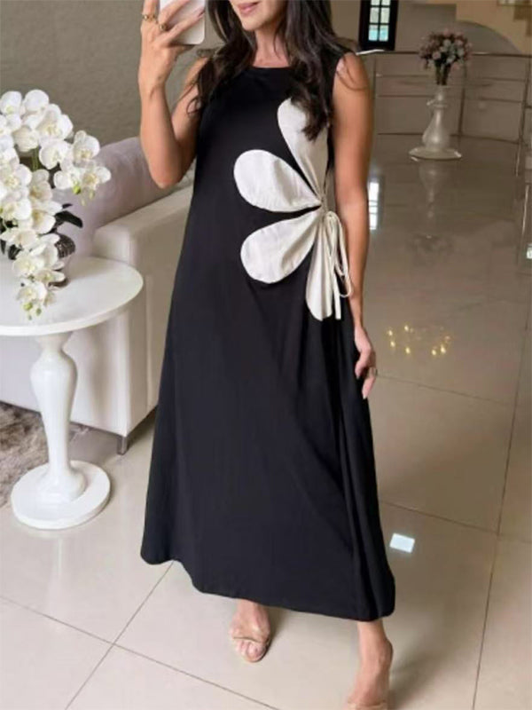 Fashion Print Comfort Sleeveless Round Neck Dress