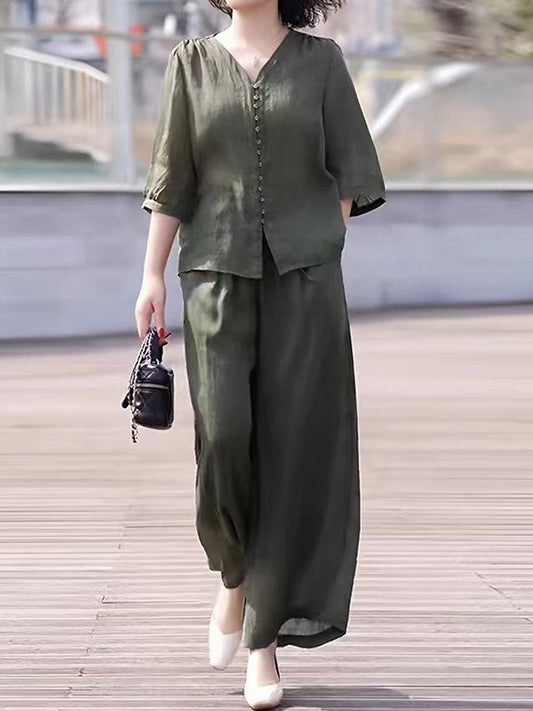 New Single-Breasted Button-Down Ladies' Elegant Two-Piece Suit