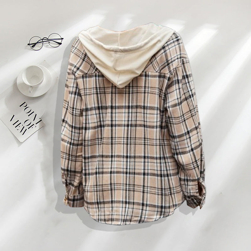 New Hooded Buttoned Casual Shirt Jacket