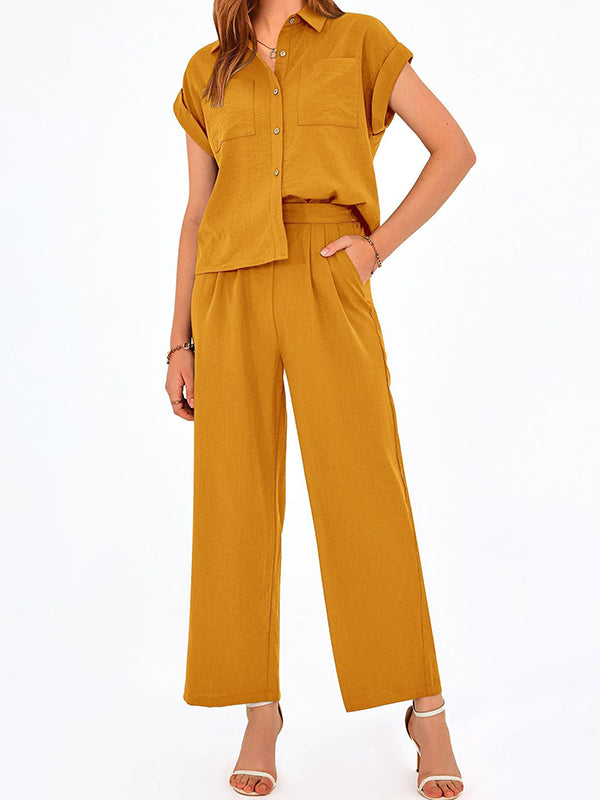 New High Waist Casual Ladies Two Piece Suit