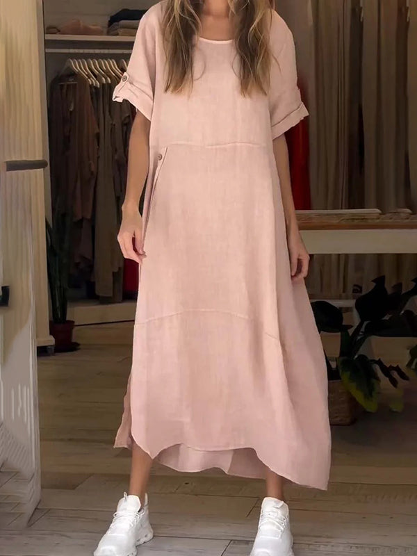 Outdoor Leisure Side Button Ladies Dress