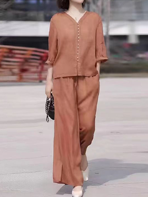 New Single-Breasted Button-Down Ladies' Elegant Two-Piece Suit