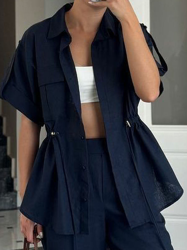 New Fashion Casual Drawstring Pocket Jacket