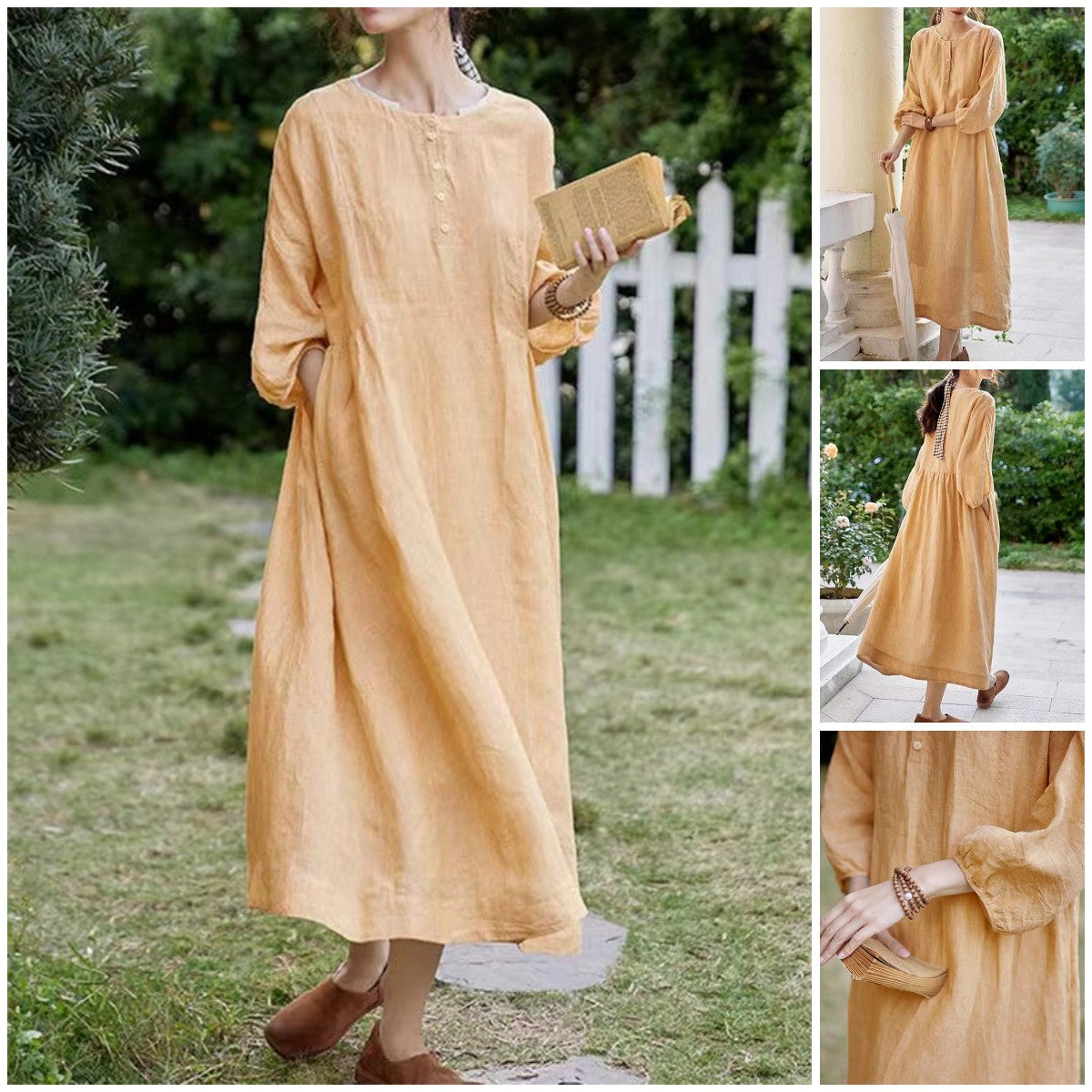 New Large Size Cotton And Linen Comfortable Dress