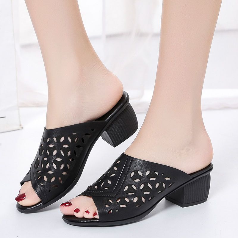 Elegant Hollow Fish Mouth Women'S Shoes