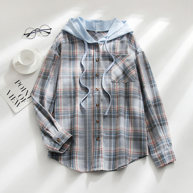 New Hooded Buttoned Casual Shirt Jacket
