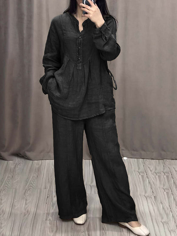 Fashionable And Comfortable Open-Front Pleated Two-Piece Suit