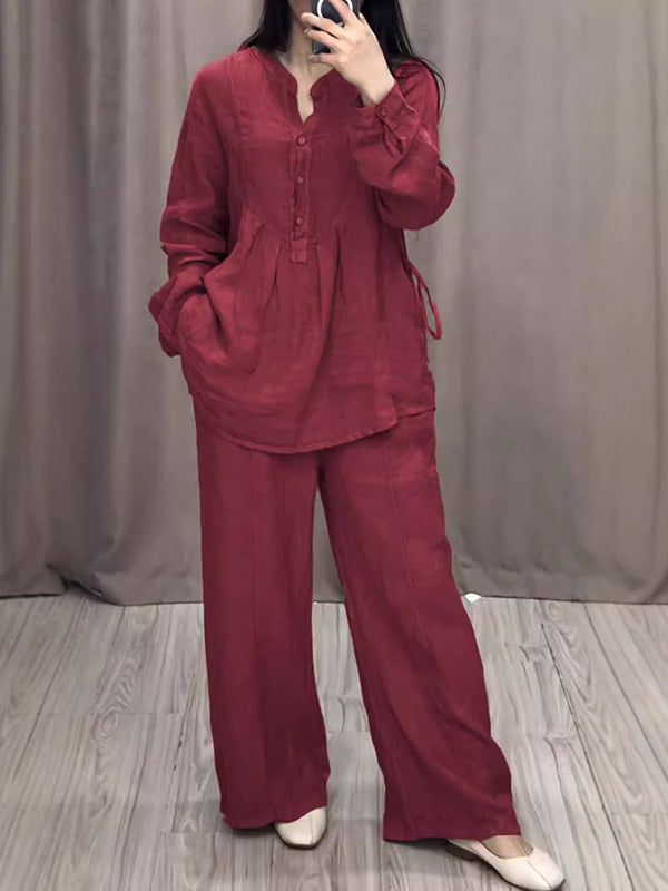 Fashionable And Comfortable Open-Front Pleated Two-Piece Suit