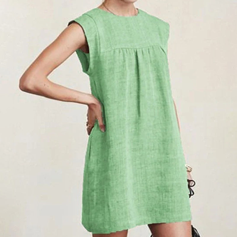 Casual Pleated Sleeveless Women's Dress