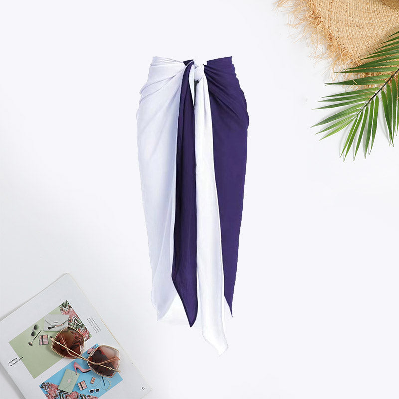 Contrast Binding Belted Tie Swimsuit