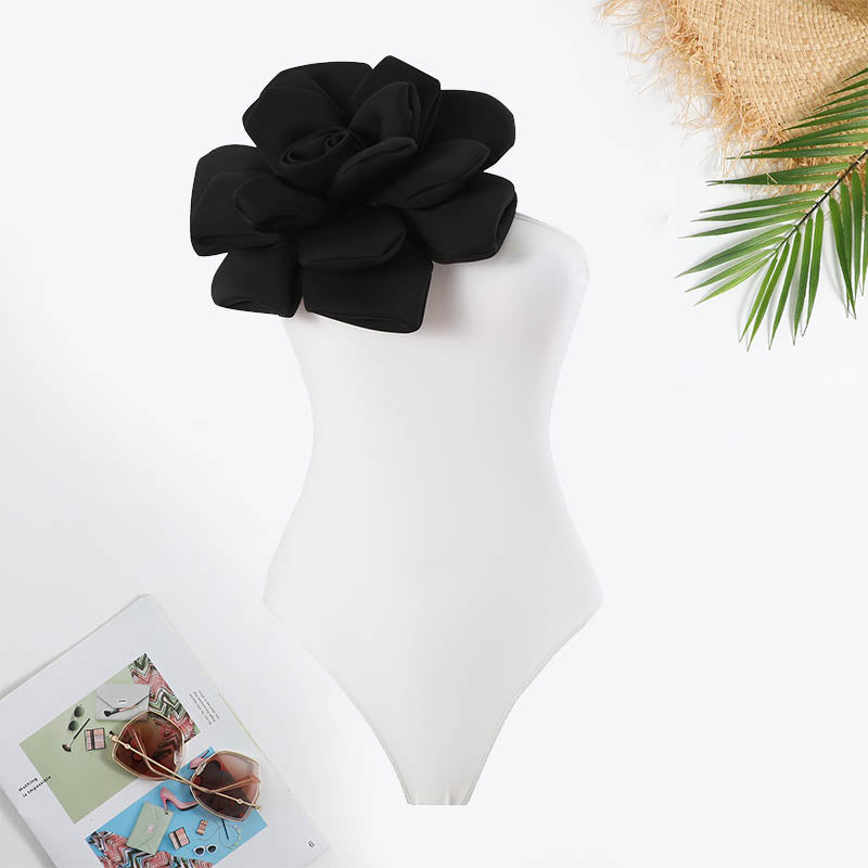 Flower Decoration Hollow Out Swimsuit
