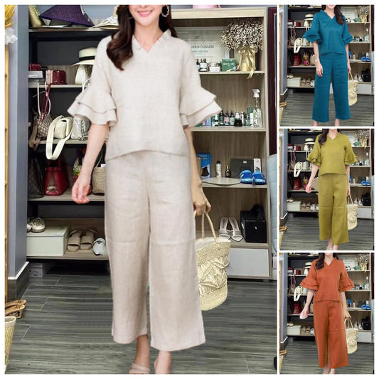 2023 New Fashion Temperament V-neck Solid Color Suit