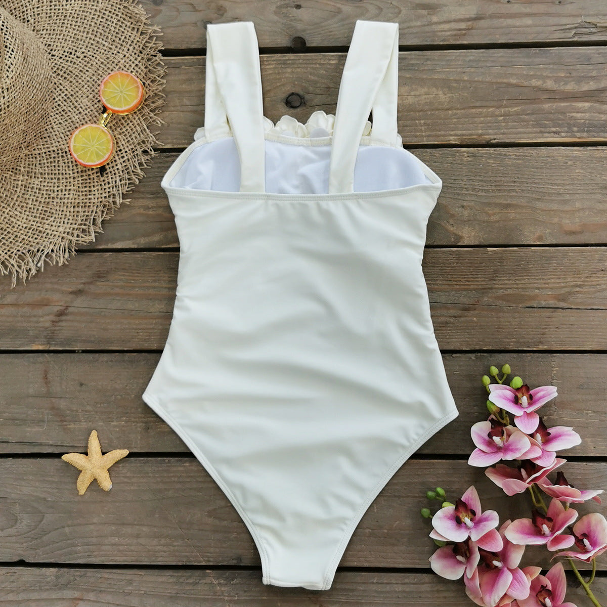 Cutout 3D Flower One Piece Swimsuit