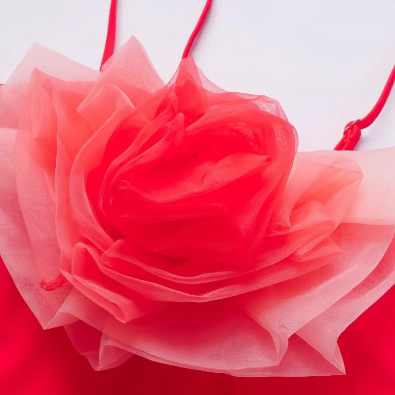 Ombre Flower Decoration Twist Front Swimsuit