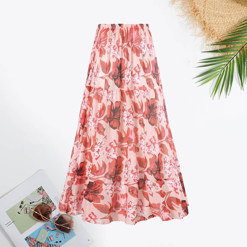Floral Print Asymmetrical Strap Ruffle Trim Swimsuit