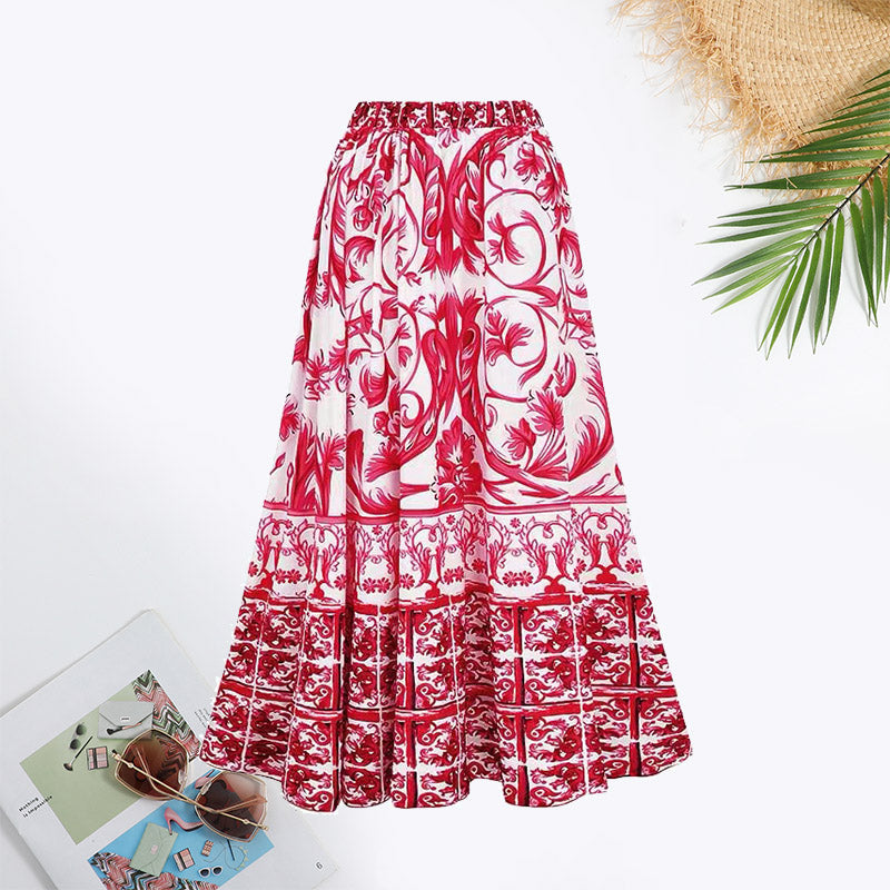 Floral Print Ruffle Trim Swimsuit