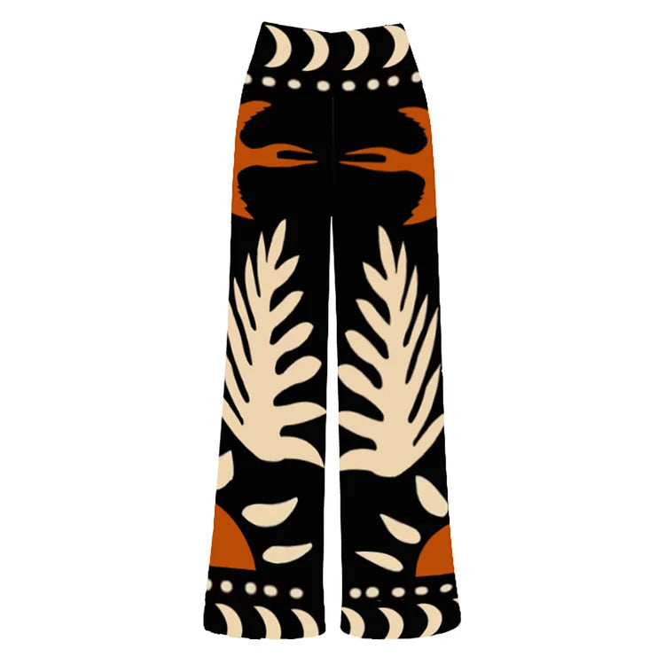 One Shoulder Printed Bikini Swimsuit and Pants