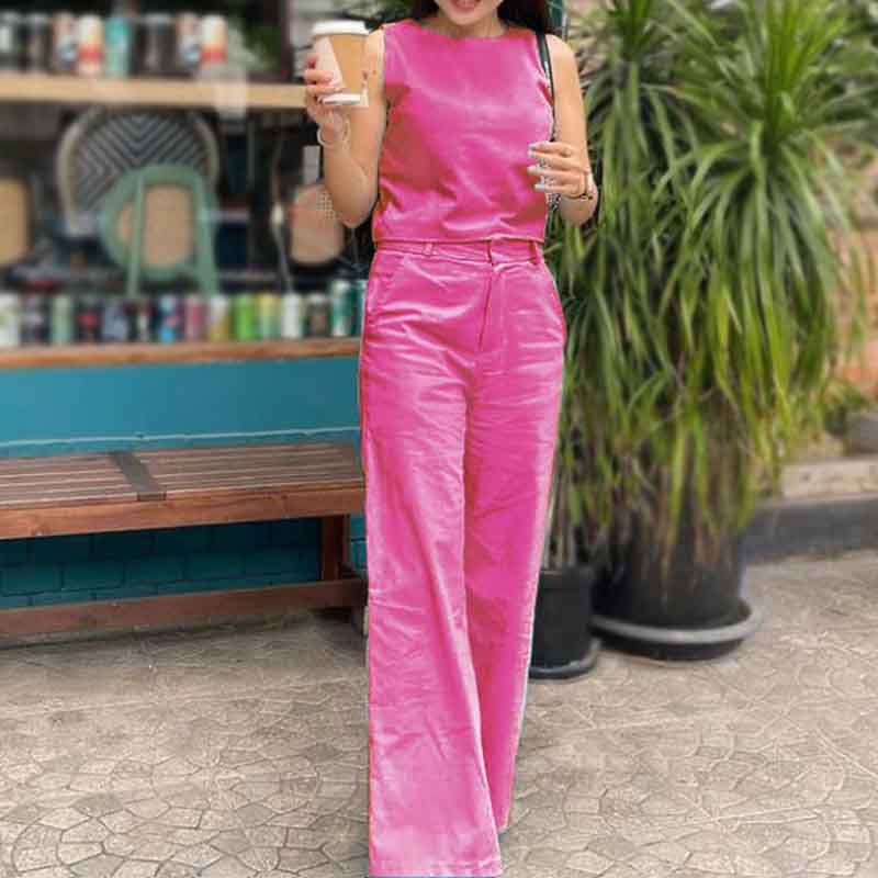 2023 New Fashion Sleeveless Casual 2-Piece Suit