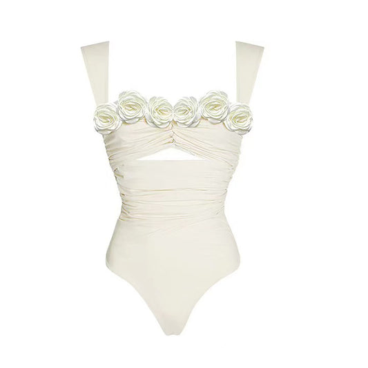 Cutout 3D Flower One Piece Swimsuit