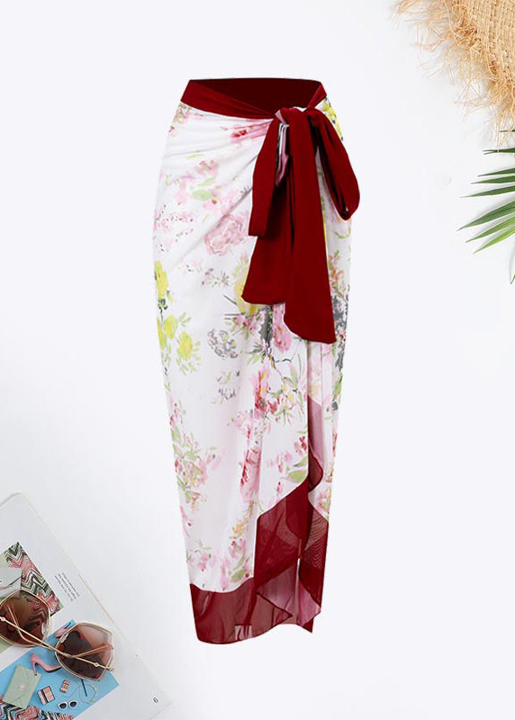 Eloquently Enticing Floral Print V-neck Ruffle Trim Swimsuit