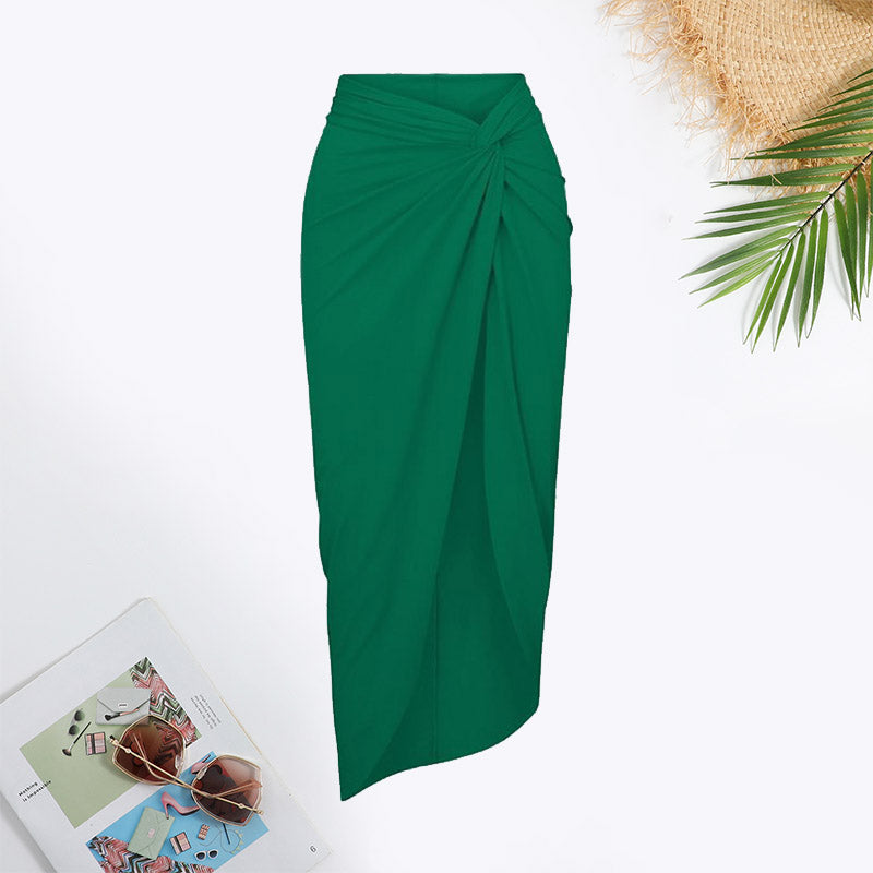 Belted Backless Twist Front Swimsuit
