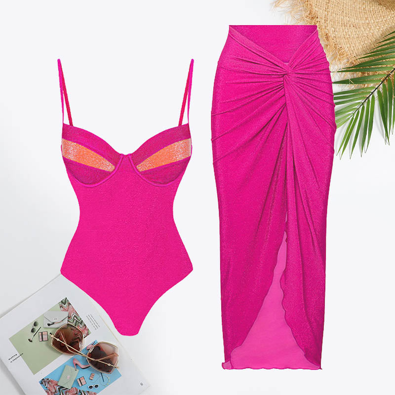 Colorblock Twist Front Swimsuit